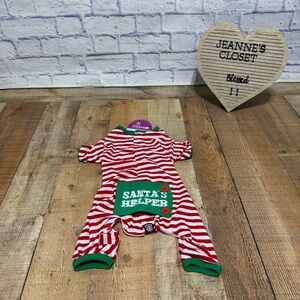 Petrageous Santa's Helper Dog Pajamas - Red and White